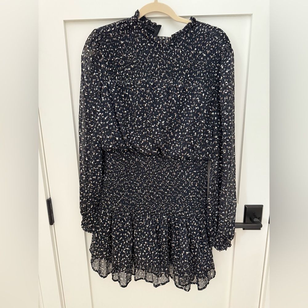 Aqua Black and White Patterned Dress